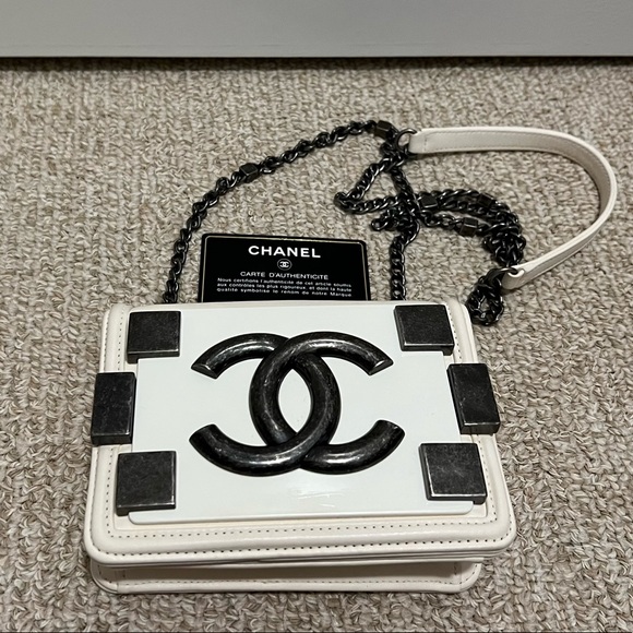 Chanel Authentic Lambskin Brick Lego White Flap Shoulder Crossbody Bag - Picture 2 of 14